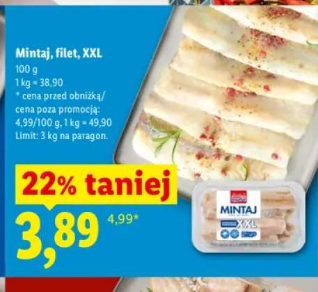 Mintaj filet XXL Targ Rybny Lidla
