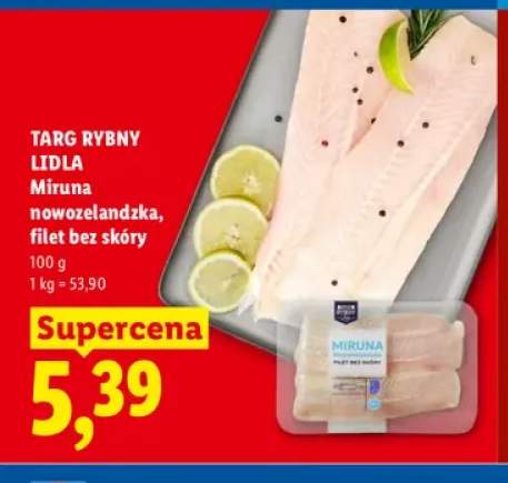 Miruna nowozelandzka filet bez skóry Targ Rybny Lidla