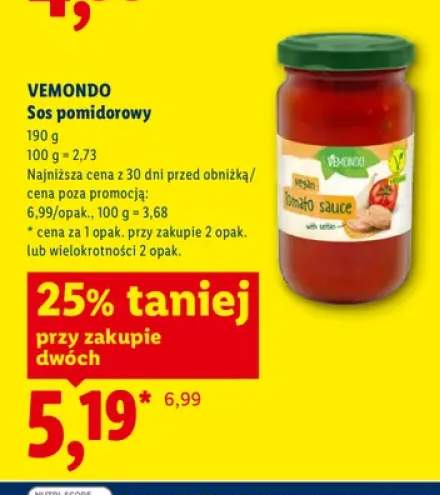 Sos pomidorowy z seitanem Vemondo