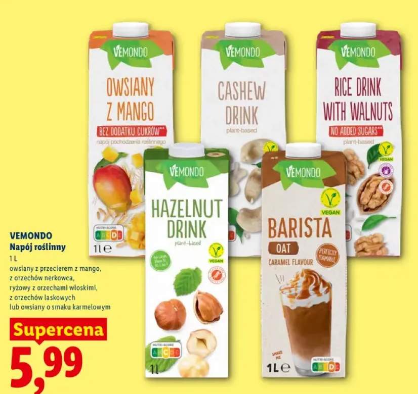 Napój owsiany z przecierem z mango Vemondo +4 warianty