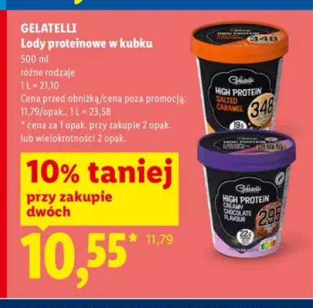 Lody proteinowe w kubku Gelatelli High Protein Salted Caramel +1 wariant