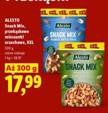 Mieszanka orzechów Snack Mix Alesto Peanuts, Nuts & Fruits XXL +1 wariant