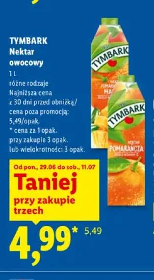 Nektar owocowy Tymbark pomarańcza