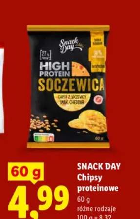 Chipsy proteinowe z soczewicy o smaku cheddar Snack Day