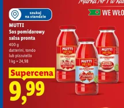 Sos pomidorowy salsa pronta tondo Mutti +2 warianty