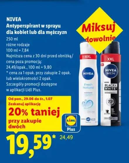 Antyperspirant w sprayu Nivea Fresh Natural +1 wariant