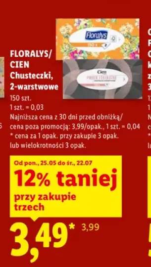 Chusteczki 2-warstwowe Floralys +1 wariant