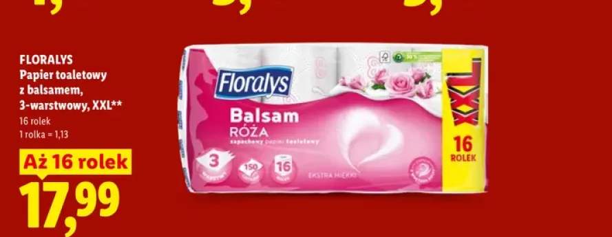 Papier toaletowy z balsamem 3-warstwowy XXL Floralys
