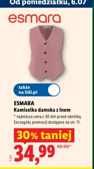 Kamizelka damska z lnem Esmara