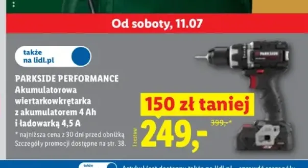 Akumulatorowa wiertarkowkrętarka Parkside Performance