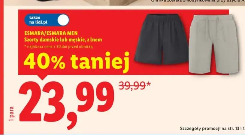 Szorty damskie z lnem Esmara +1 wariant