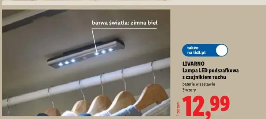 Lampa LED podszafkowa z czujnikiem ruchu Livarno