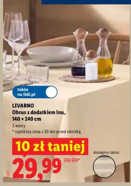 Obrus z dodatkiem lnu Livarno 140x240 cm