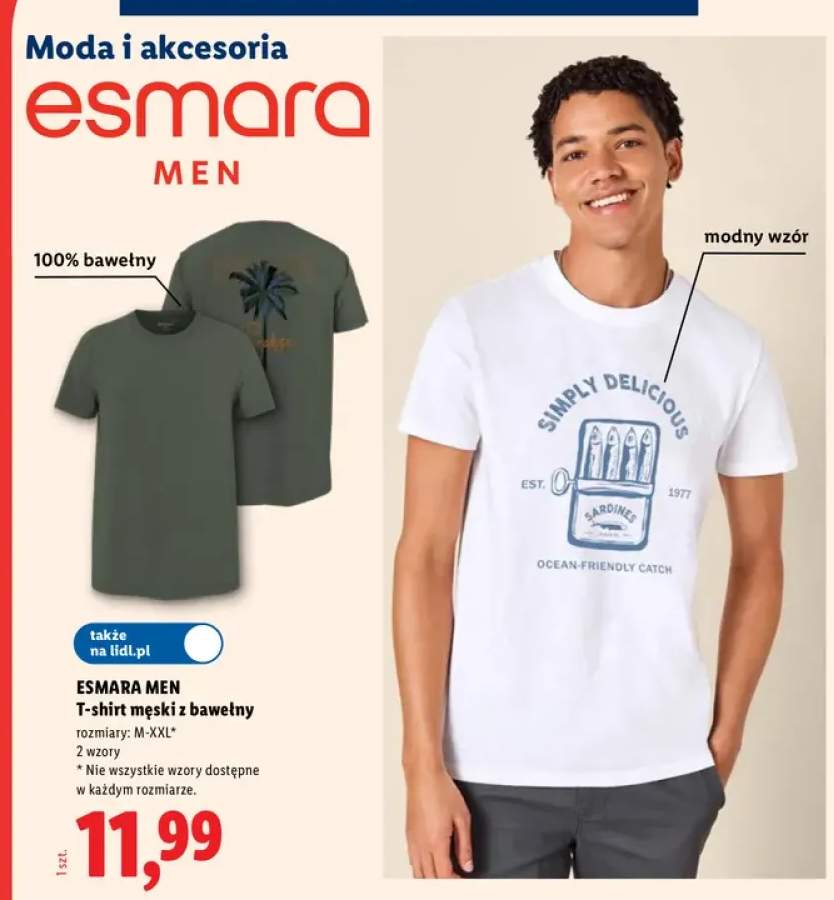 T-shirt męski z bawełny Esmara Men