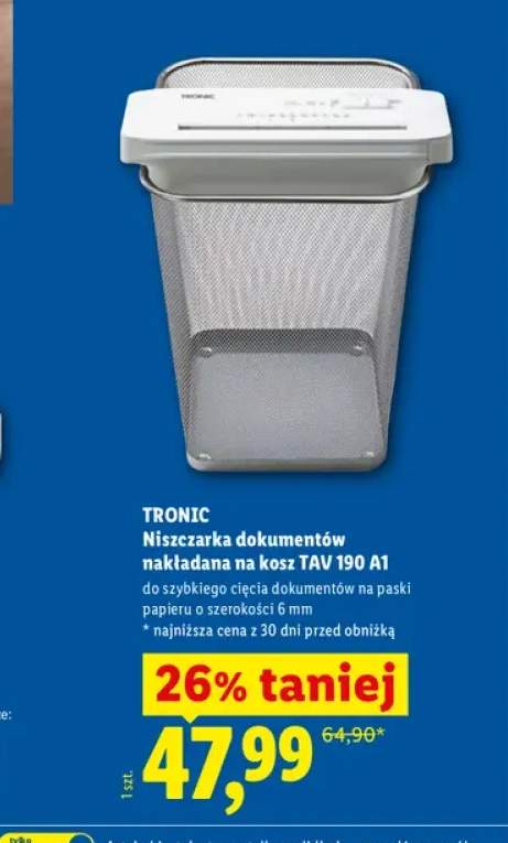 Niszczarka dokumentów Tronic