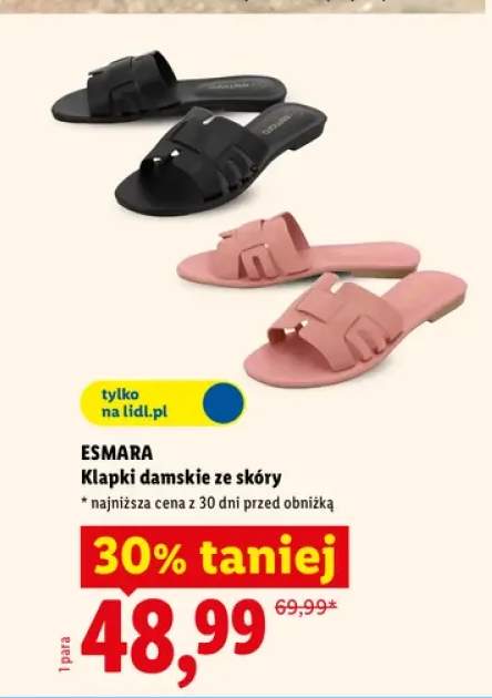 Klapki damskie ze skóry Esmara