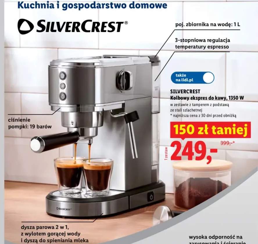 Kolbowy ekspres do kawy SILVERCREST