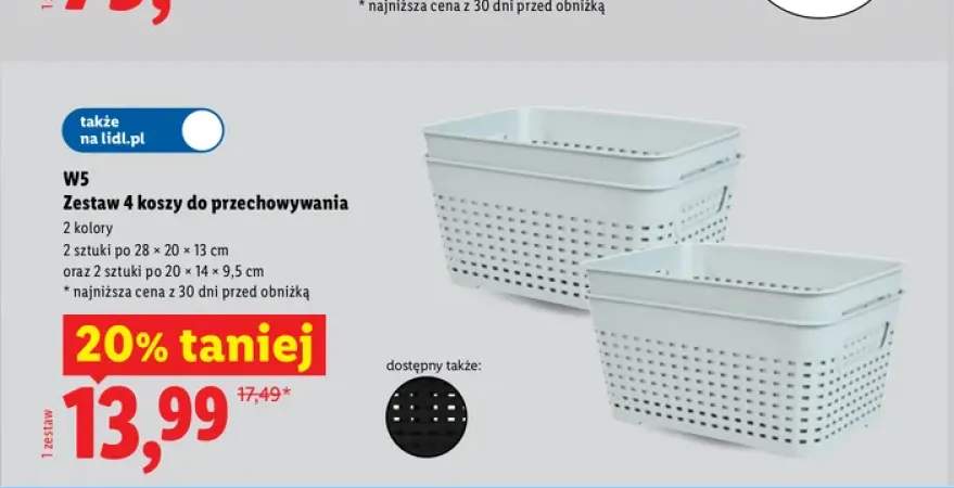 Zestaw 4 koszy do przechowywania W5