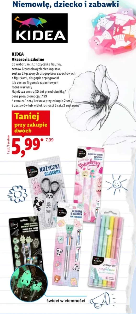 Zestaw 6 pastelowych cienkopisów Kidea +5 wariantów