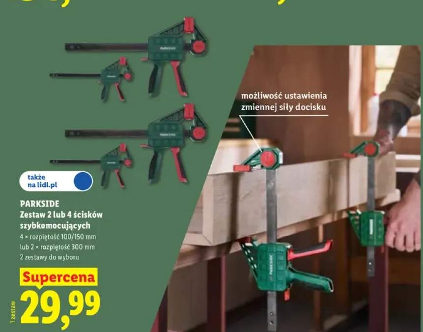 Zestaw 2 ścisków szybkomocujących Parkside +1 wariant