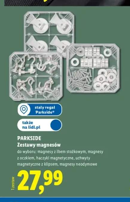 Zestaw magnesów z łbem stożkowym Parkside +4 warianty