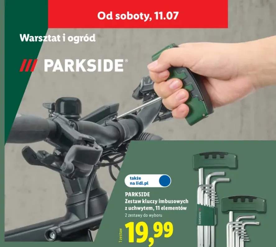 Zestaw kluczy imbusowych z uchwytem Parkside