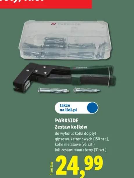 Zestaw kołków do płyt gipsowo-kartonowych Parkside +2 warianty