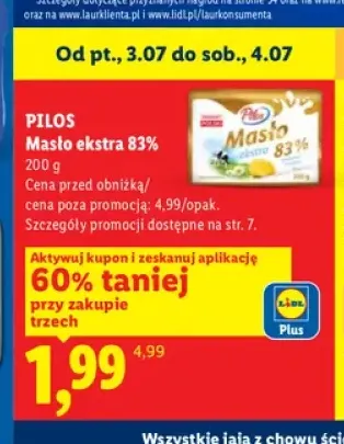 Masło ekstra 83% Pilos