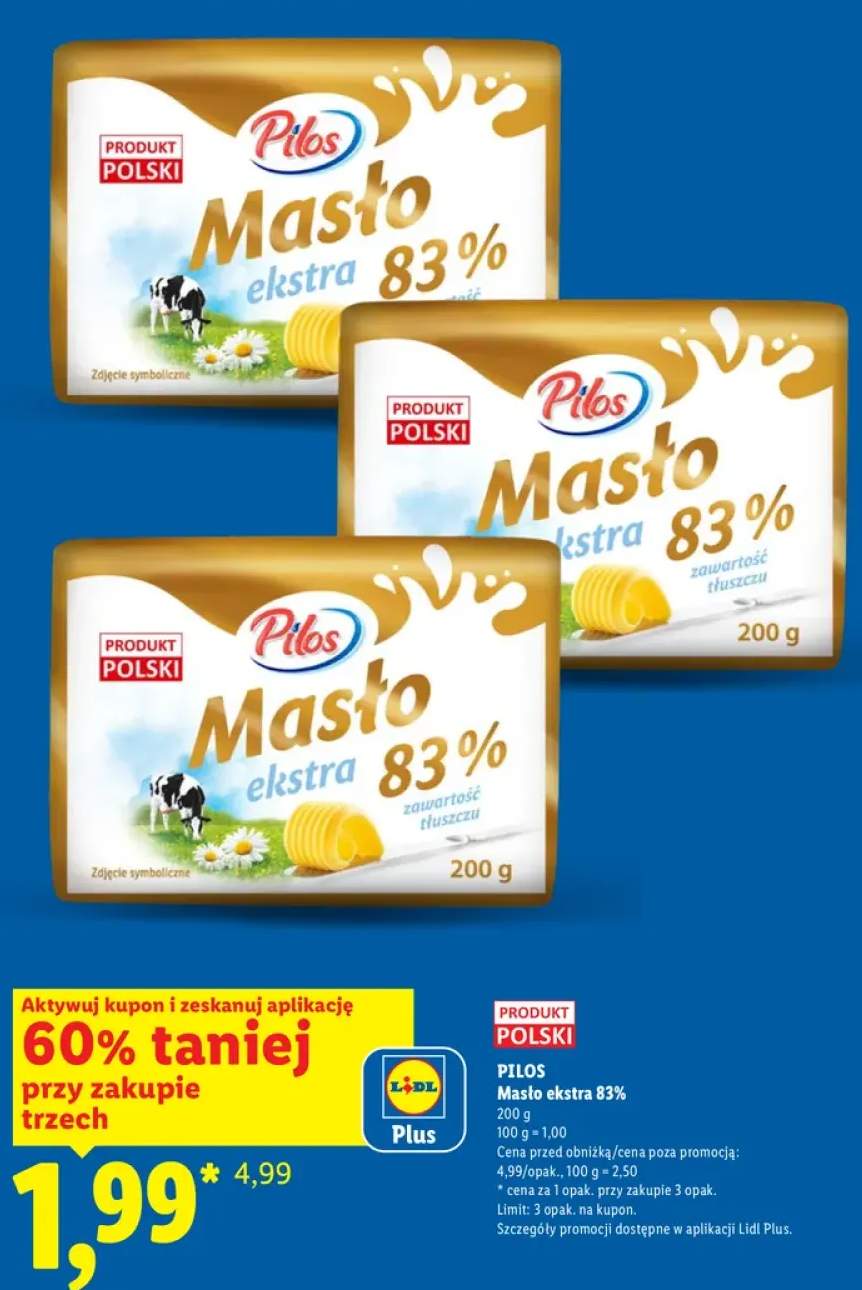 Masło ekstra 83% Pilos