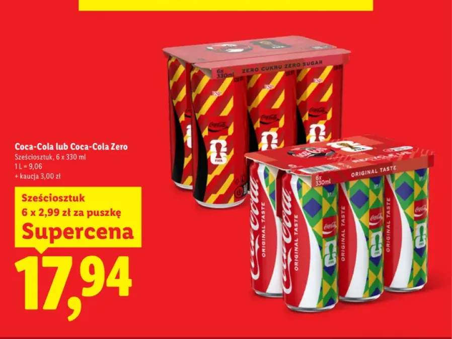 Napój gazowany Coca-Cola Original Taste 6-pak 330 ml +1 wariant