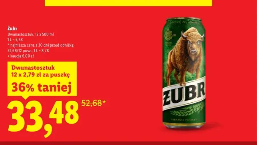 Piwo Żubr Dwunastosztuk 12-pak 500 ml
