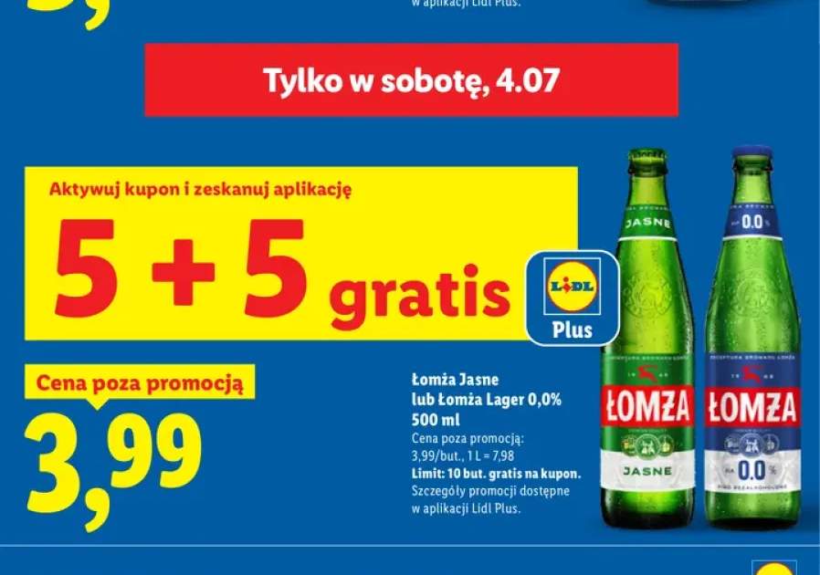 Piwo Łomża Jasne +1 wariant