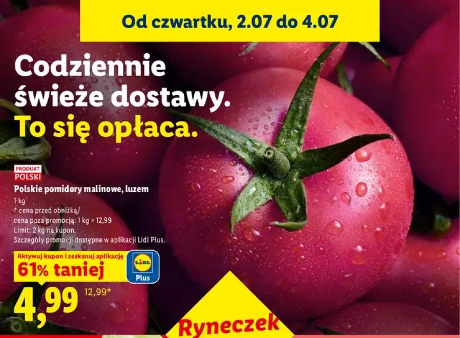 Pomidory malinowe polskie luzem
