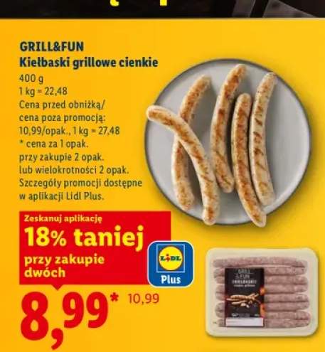 Kiełbaski grillowe cienkie Grill&Fun