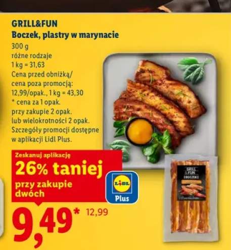Boczek plastry w marynacie Grill&Fun