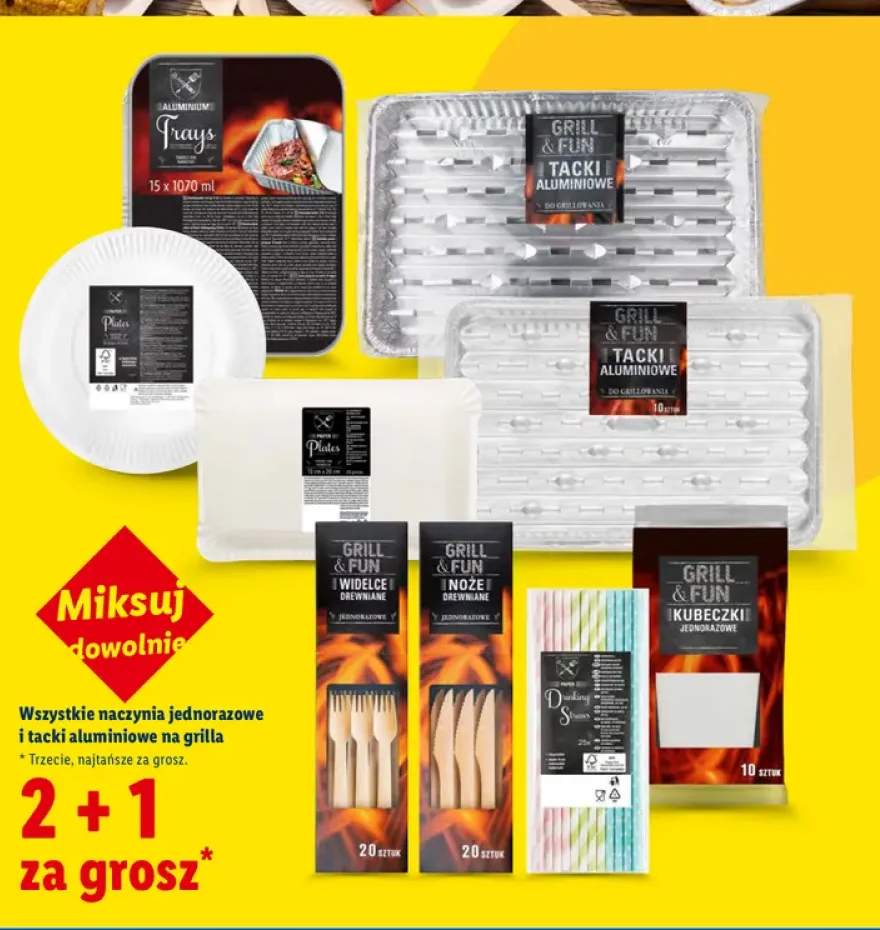 Naczynia jednorazowe i tacki aluminiowe na grilla +9 wariantów