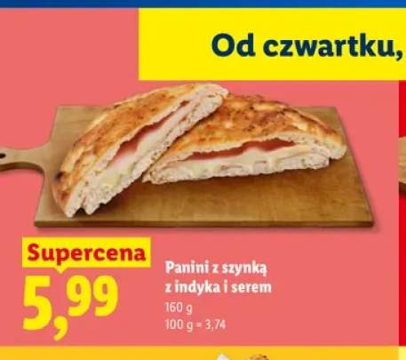 Panini z szynką z indyka i serem
