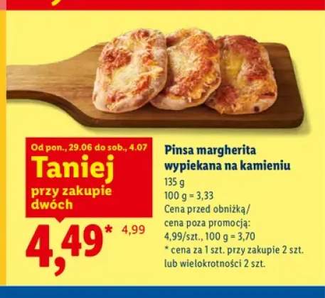Pinsa margherita wypiekana na kamieniu