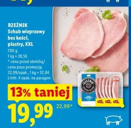 Schab wieprzowy bez kości plastry XXL Rzeźnik