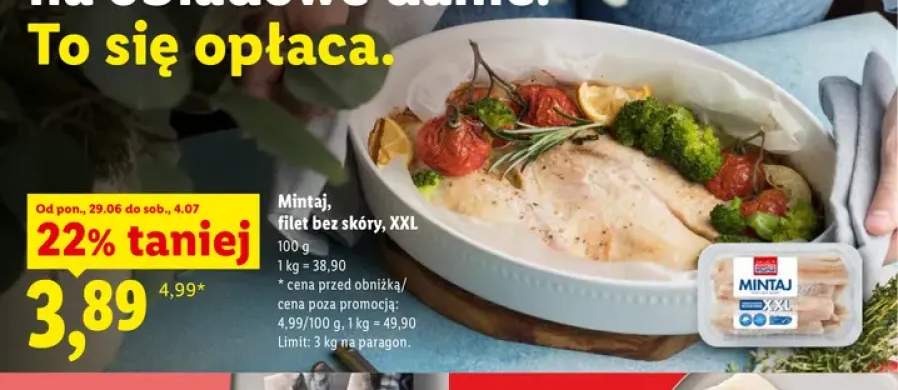 Filet z mintaja bez skóry XXL