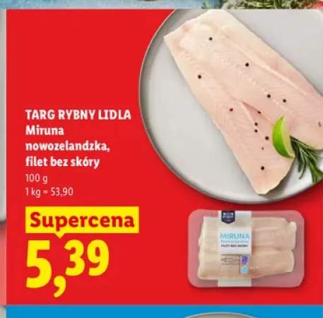 Filet z miruny nowozelandzkiej bez skóry Targ Rybny Lidla