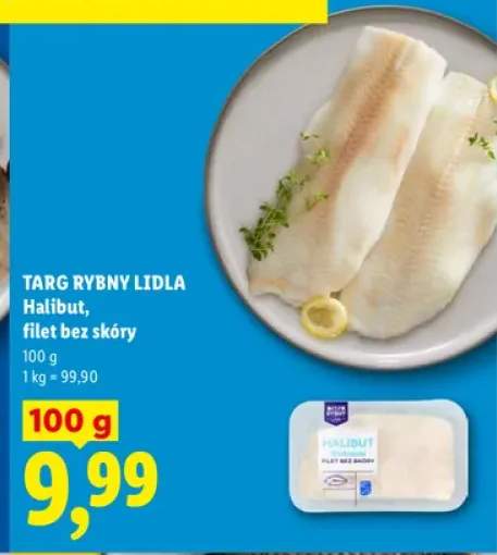 Halibut filet bez skóry Targ Rybny Lidla