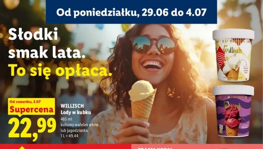 Lody w kubku Willisch kultowy wafelek white +1 wariant