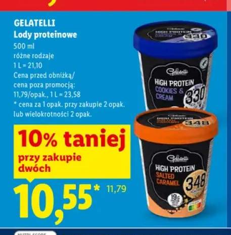 Lody proteinowe Gelatelli Cookies & Cream +1 wariant