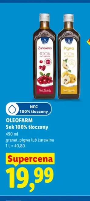 Sok 100% tłoczony z żurawiny Oleofarm +2 warianty