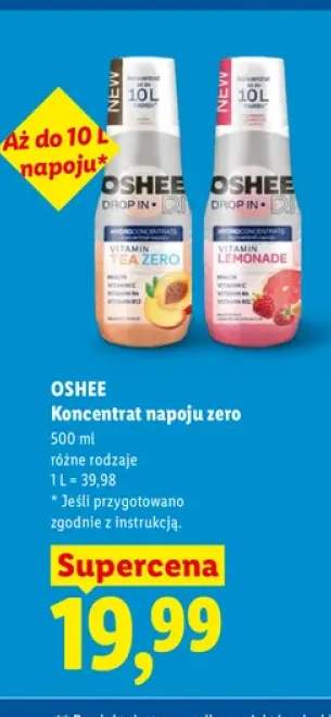 Koncentrat napoju zero Oshee Drop In Tea Zero +1 wariant