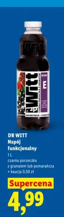 Napój funkcjonalny Dr Witt czarna porzeczka z granatem +1 wariant