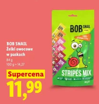 Żelki owocowe w paskach Bob Snail