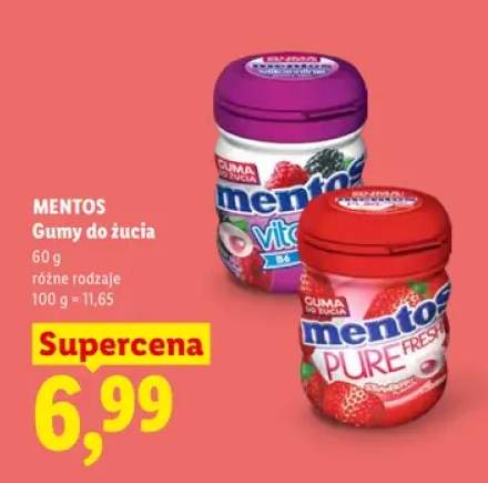 Gumy do żucia Mentos Pure Fresh +1 wariant