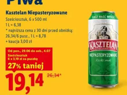 Piwo Kasztelan Niepasteryzowane 6-pak 500 ml